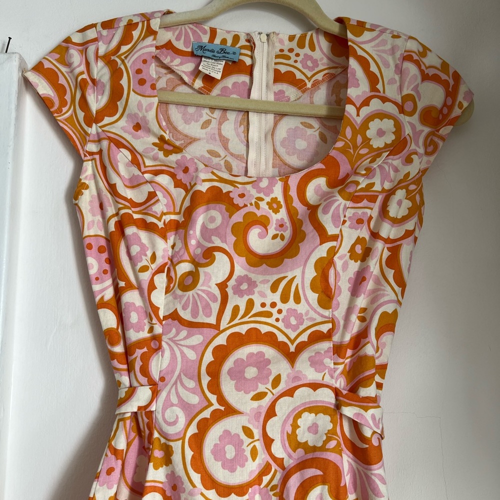 Mandie B Heart of Haute 60’s Vintage Inspired Orange Dress